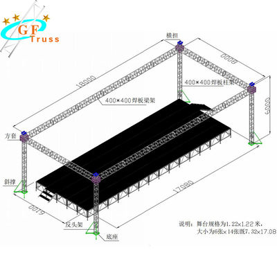 Hệ thống giàn mái bằng nhôm phẳng 520 * 760mm cho đám cưới