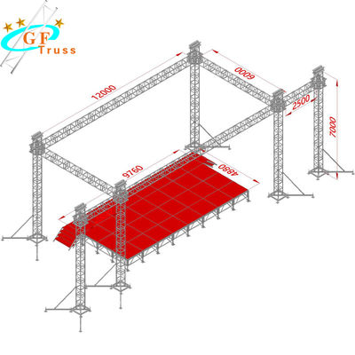 Giàn chiếu sáng nhôm Spigot 12M sân khấu ngoài trời