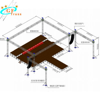 Hệ thống giàn mái bằng nhôm phẳng 520 * 760mm cho đám cưới