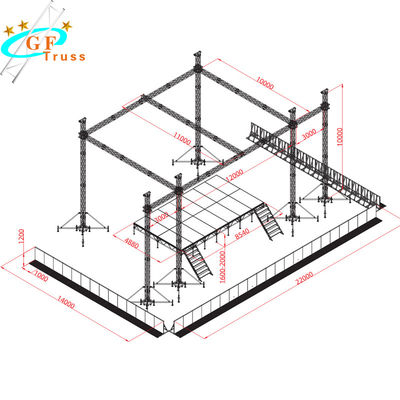 Nhà thờ 4m Hệ thống giàn nhôm sân khấu chiếu sáng trên mái nhà