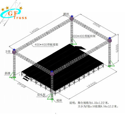 triển lãm Nhôm Spigot Bolt Truss Hình dạng Tam giác Thang vuông