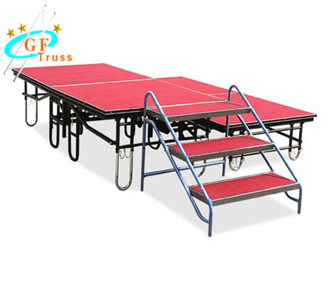 Nền tảng sân khấu bằng nhôm thép GF màu đỏ Giàn sân khấu gấp di động để trưng bày