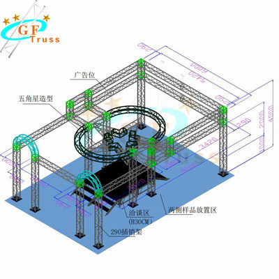 Sân khấu nhôm tùy chỉnh Mục tiêu chiếu sáng sau Truss Mái tròn