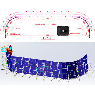 Hệ thống giàn hỗ trợ nhóm màn hình LED trọng lượng nhẹ cho kích thước tủ 640 * 480mm