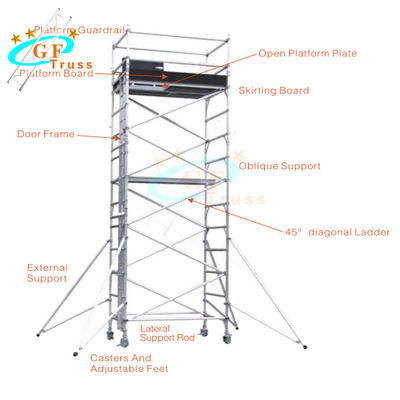 Tháp giàn nhôm di động kính thiên văn chiều cao 12m