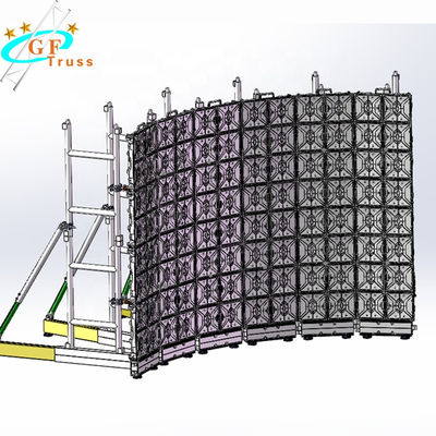 Hình dạng bậc thang Màn hình LED cong Hệ thống giàn hỗ trợ nhóm giàn